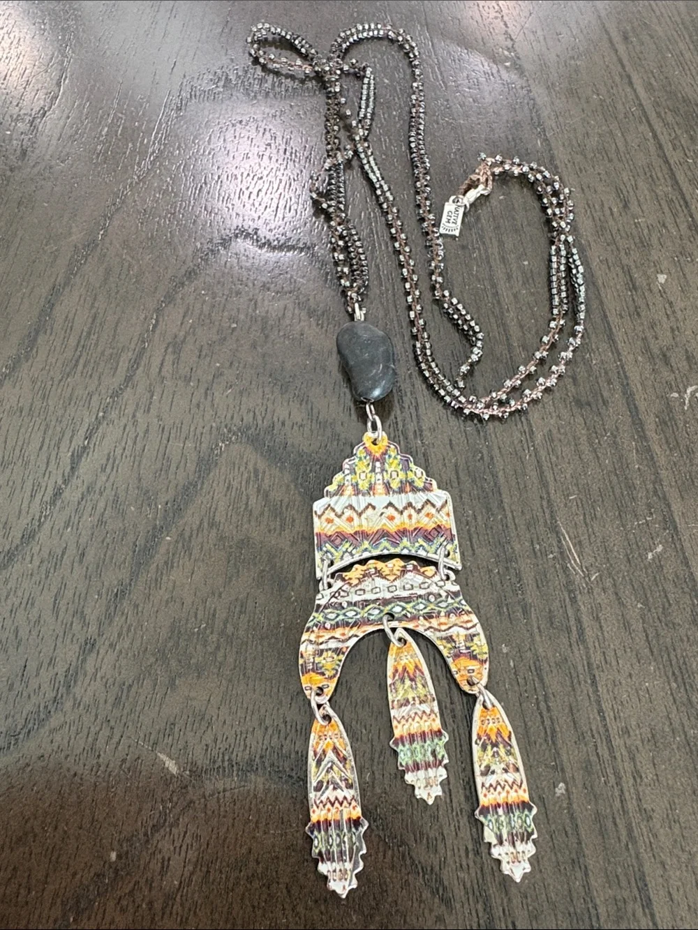 Beaded Multicolor Boho Pendant Necklace - Unknown Brand